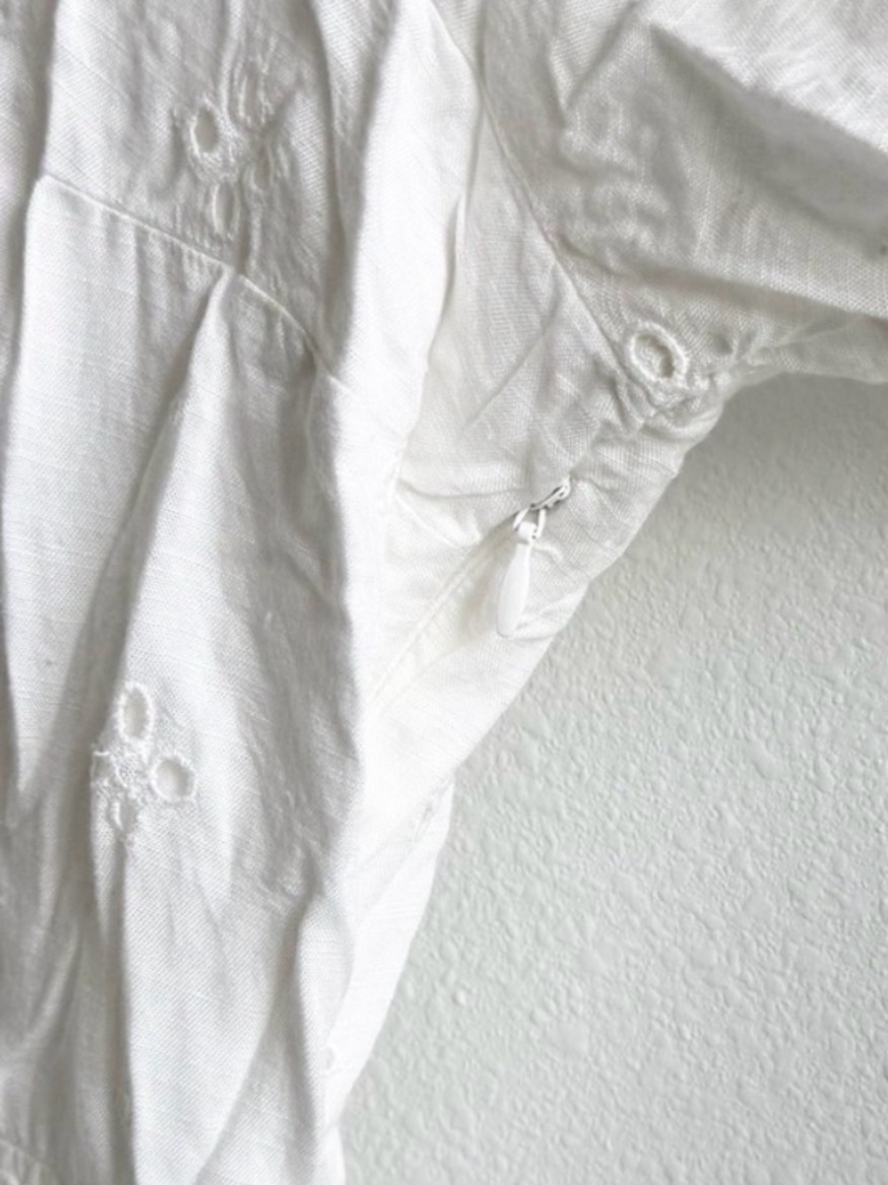 ABERCROMBIE & FITCH White Eyelet Lace Mock Neck Mini Dress XLP - Picture 5 of 14